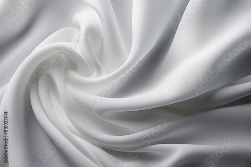 fondo blanco lujoso, la tela se extiende en ondas suaves. gasa, material translucido. vista superior. pliegues de tela ligera. fondo de boda.