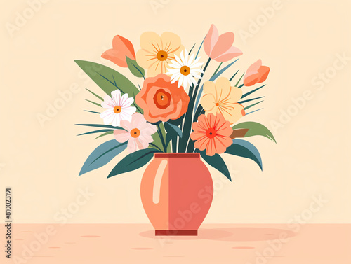 A beautiful bouquet of flowers in a vase. Perfect for any occasion! photo