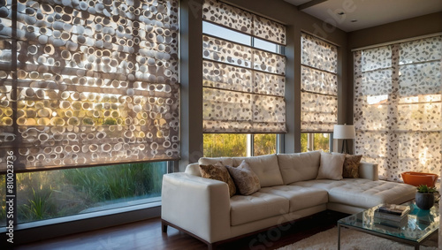 Functional Interior Design  Roller Blinds and Automatic Solar Shades for Window Coverings