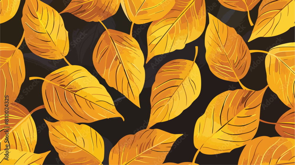 leaf yellow seamless pattern Vector style vector design