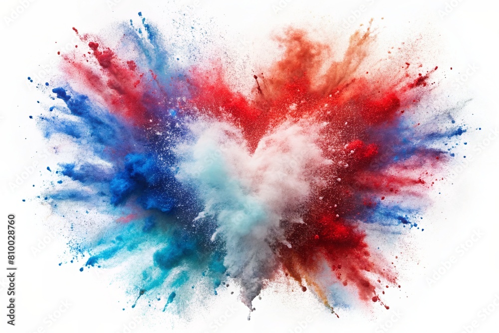 The concept of the Russia Day holiday on June 12. An explosion of colors in the shape of a heart, the tricolor of Russia. White, blue, red. Love for the Motherland. The concept of the Russia Day holiday on June 12. An explosion of colors in the shape of a heart, the tricolor of Russia. White, blue, red. Love for the Motherland.