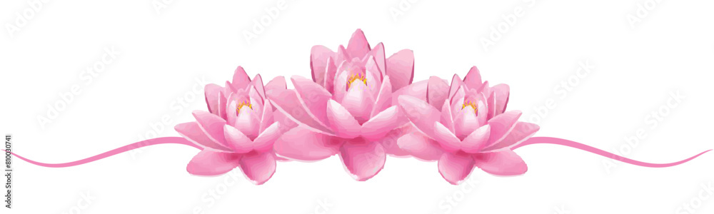 Illustration of three lotus flowers for Vesak Day of vector