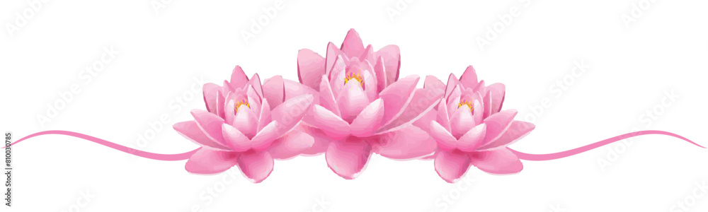 Vector illustration of three lotus flowers for Vesak Day