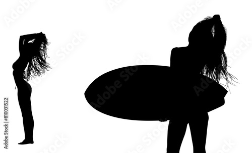 surfistas, contraluz, vector, tabla, surf, mar, atardecer, mujer surfista, silueta, tablista, ilustracion, arte surf, rosa, surfista en la playa, chica surf, mujer