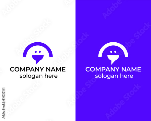 Professional clean minimal robot chat icon logo