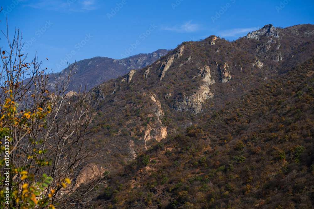 Autumn landscape with forest mountains, Armenia