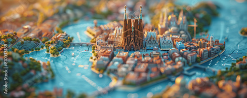 Isometric Spain, barcelona map