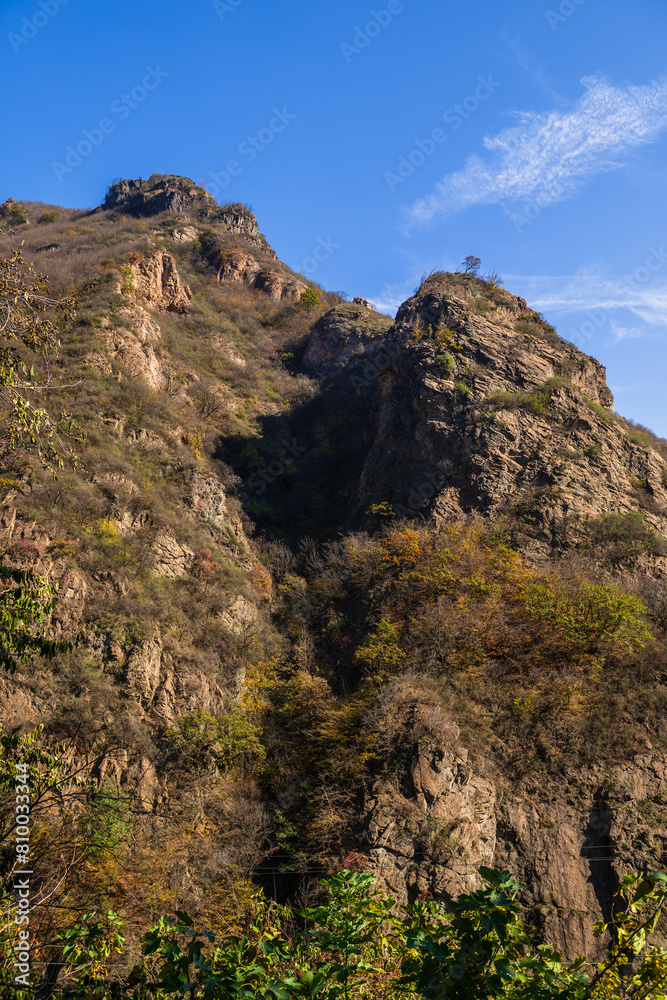 Autumn landscape with forest mountains, Armenia