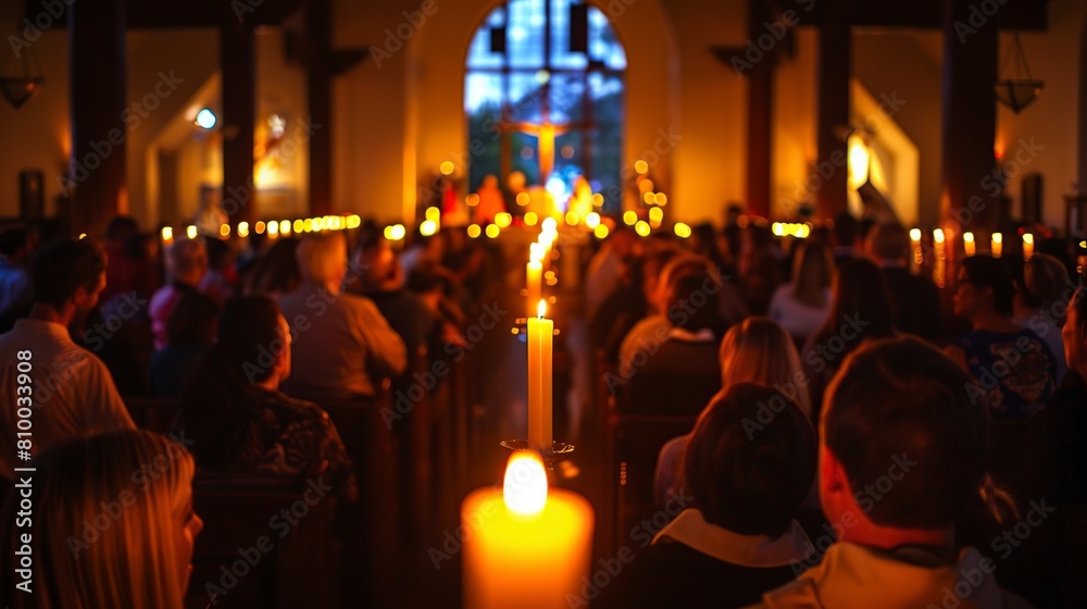 Obraz premium Group of People Holding Candles