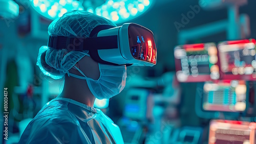 Digital healthcare technology concept, biological treatment examination diagnosis, doctor working with VR.