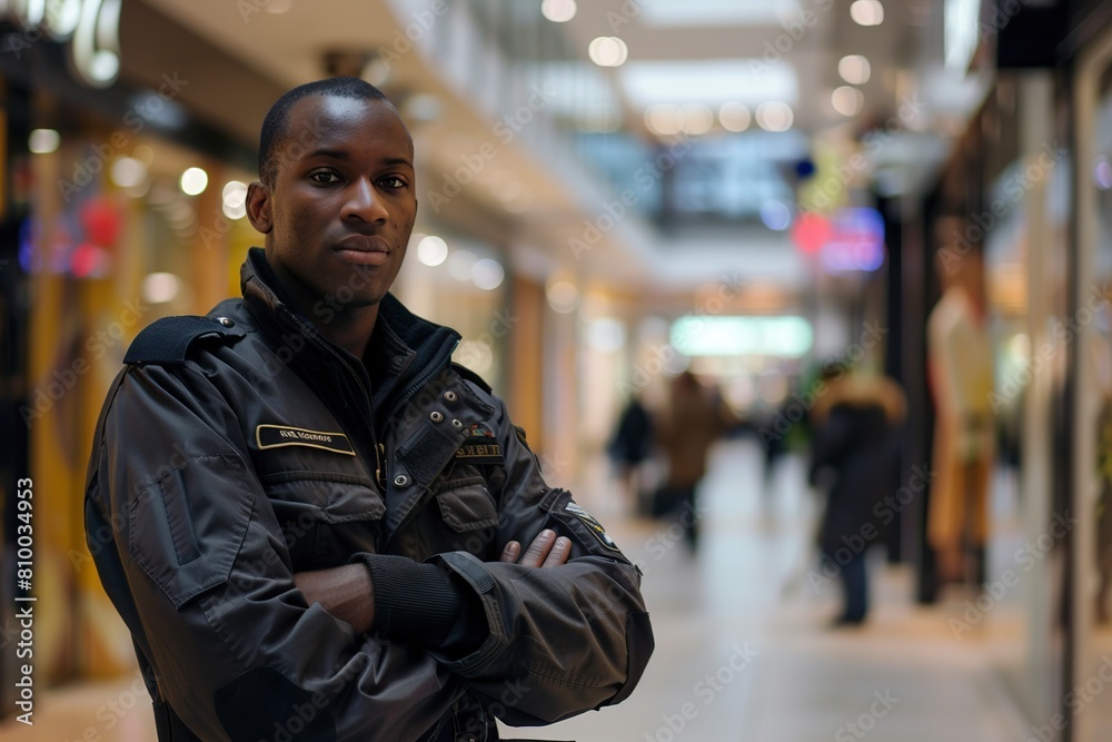 Police Officer on Duty in Mall Police Officer on Duty in Mall