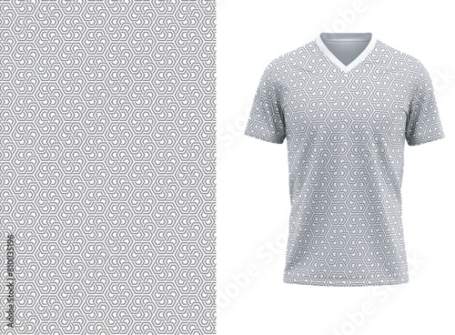 Hexagonal fabric pattern Can edit color Suitable for use with sports shirts, artwork, and packaging.