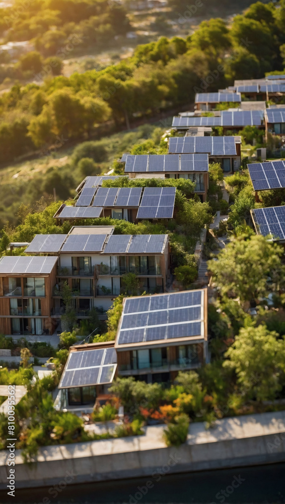Green Living Spaces, Eco-Friendly Apartments Featuring Photovoltaic Cells