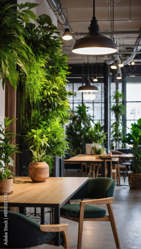 Green Office Oasis  Sustainable Interior Design in a Co-working Space