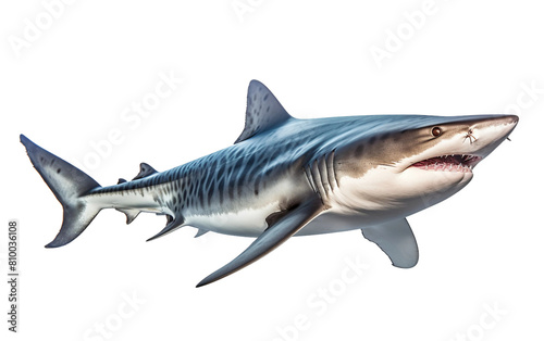 Majestic Tiger Shark Posture Isolated On Transparent Background PNG. © Faizan