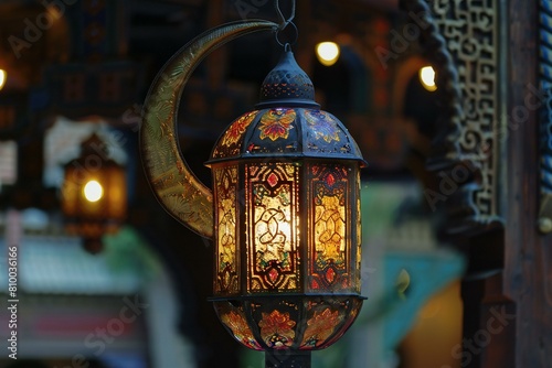 Lantern in morocco style on the mosque in morocco