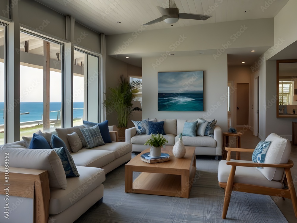 Fototapeta premium Rustic wooden bed against empty white wall. Scandinavian loft interior design of modern bedroom.