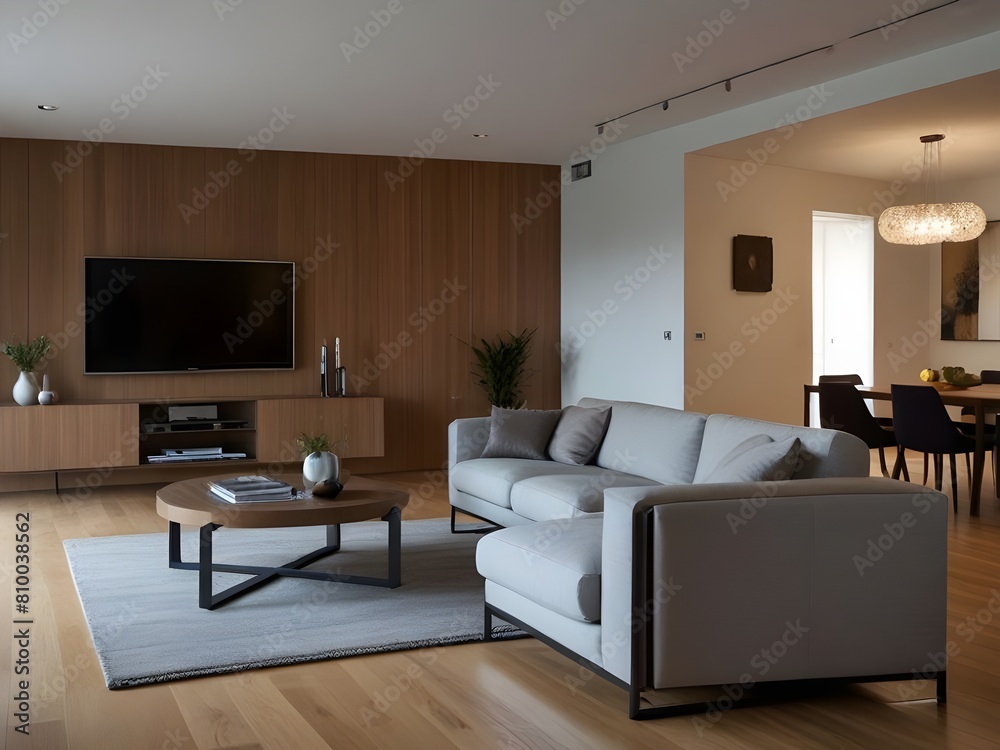 Fototapeta premium Rustic wooden bed against empty white wall. Scandinavian loft interior design of modern bedroom.