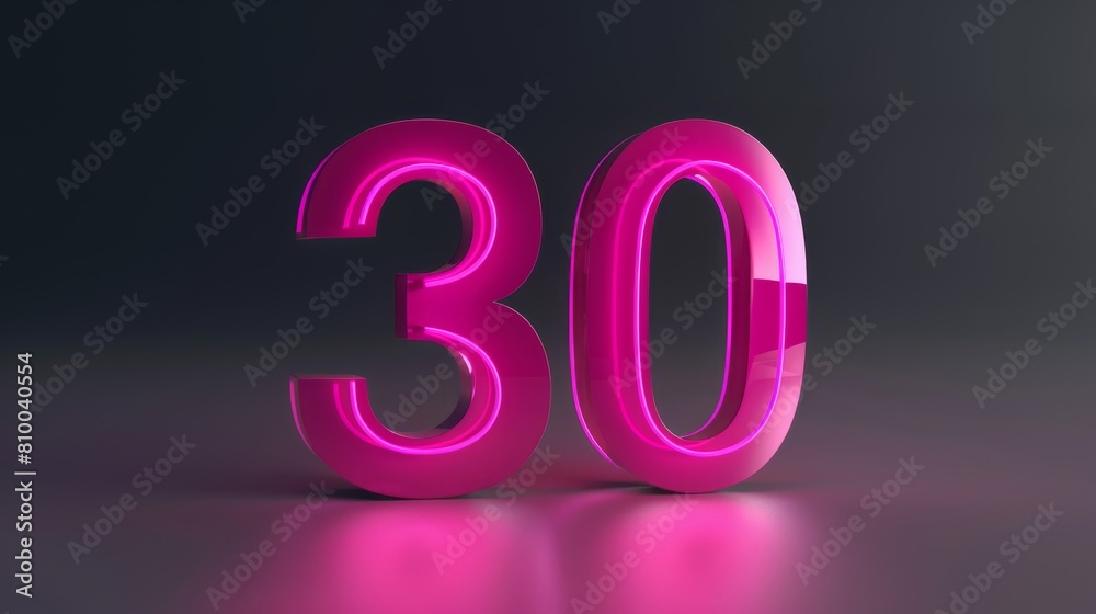 the number 30 in the 3D model the number 30 in the 3D model