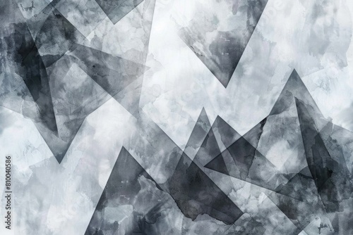 A striking black and white painting of triangles. Perfect for modern design projects