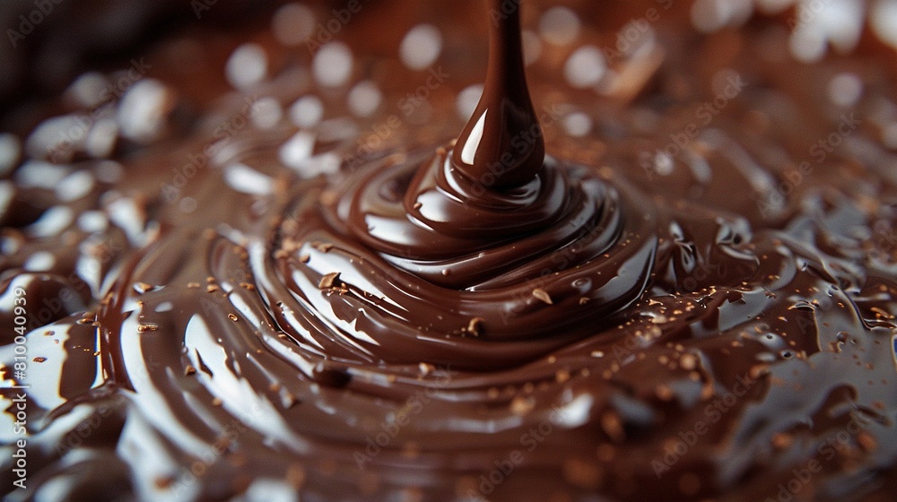   Close-up of a rich chocolate cake with luscious melted icing drizzled on top