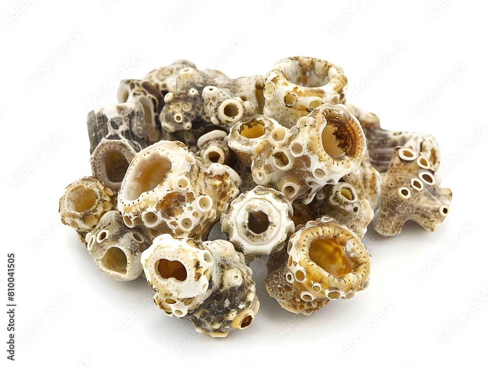 Clusters of Barnacles Encrusting Underwater Surfaces with Intricate Textures and Patterns