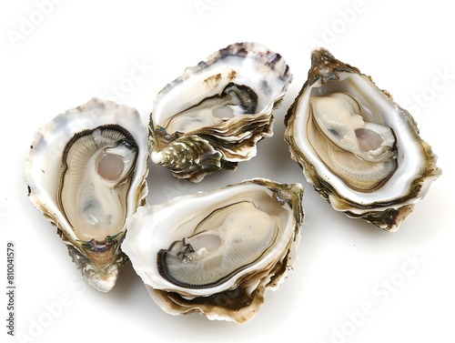 Gourmet Oyster Delicacies on Pristine White Background for Culinary or Restaurant Concepts photo