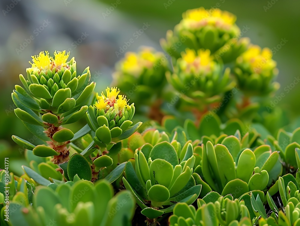 Lush Rhodiola Rosea Succulents in Vibrant Green Foliage