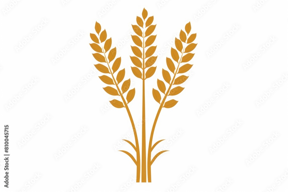 A simple image of wheat ears on a white background, perfect for agricultural concepts A simple image of wheat ears on a white background, perfect for agricultural concepts