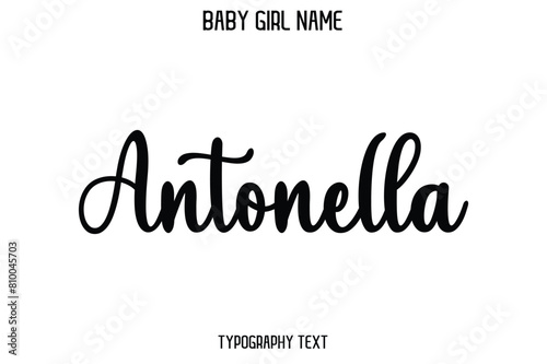 Antonella Baby Girl Name - Handwritten Cursive Lettering Modern Text Typography