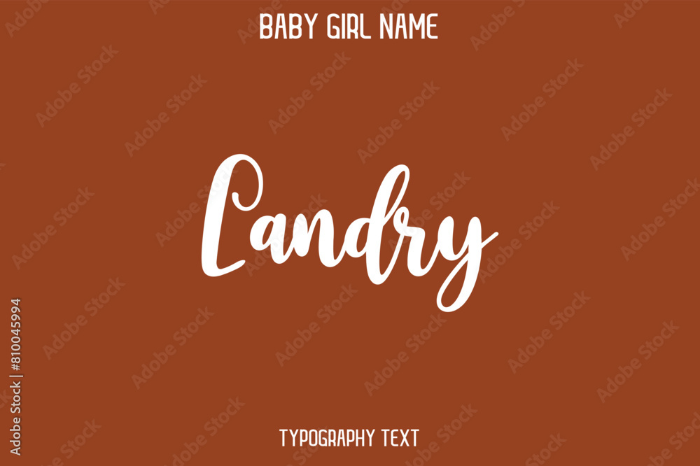 Landry Baby Girl Name - Handwritten Cursive Lettering Modern Text Typography