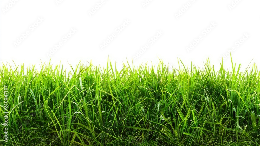 Obraz premium Serenity in Green: A White Canvas of Tranquil Grasslands