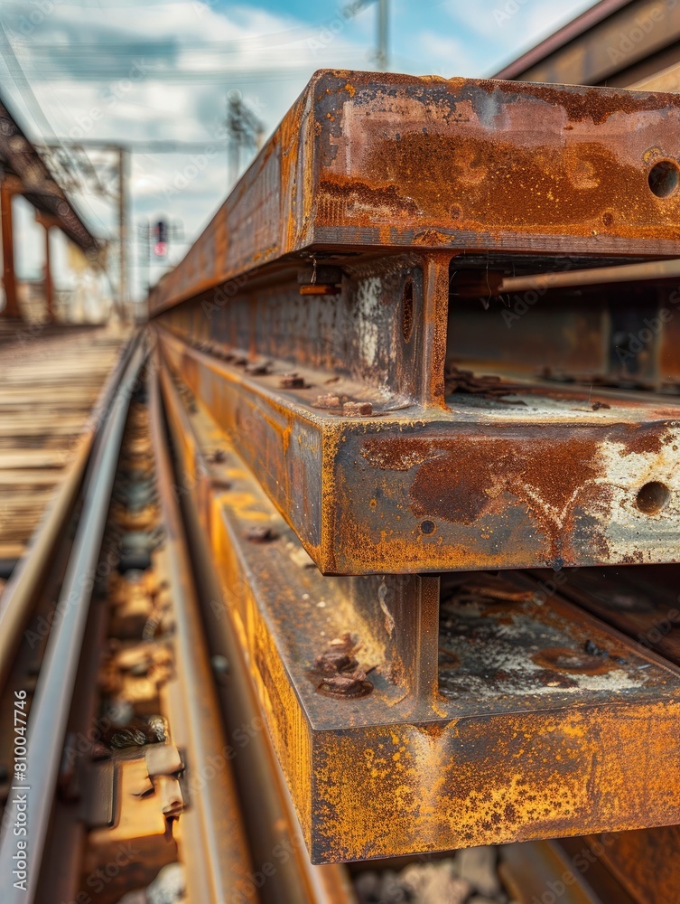 rusted stack of steel beams and girders for construction in industrial area rusted stack of steel beams and girders for construction in industrial area
