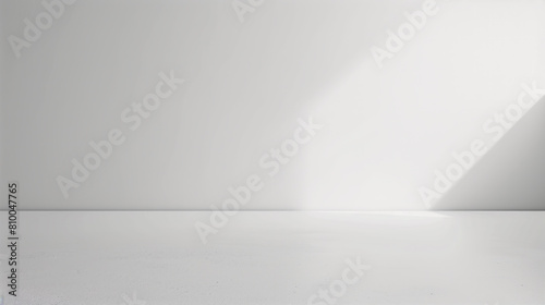 Bright white horizon of potential, abstract plain white background, Design for displaying product. 3D rendering