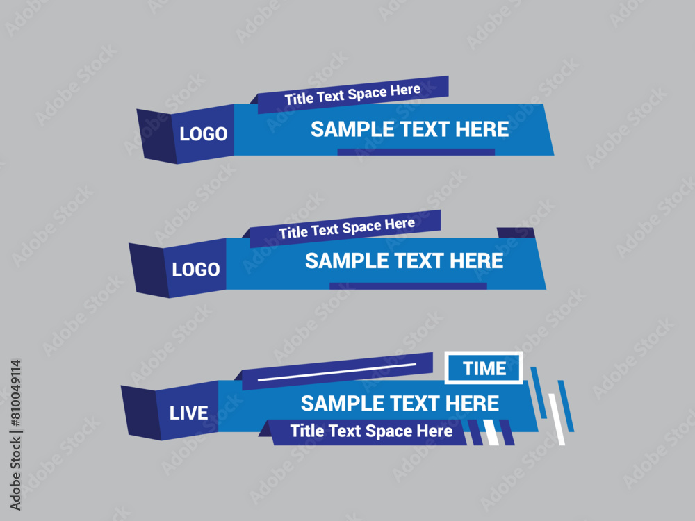 Vector Lower Third for Television News Bar Design Template, Lower Third News and Video Bars Set Vector Lower Third for Television News Bar Design Template, Lower Third News and Video Bars Set