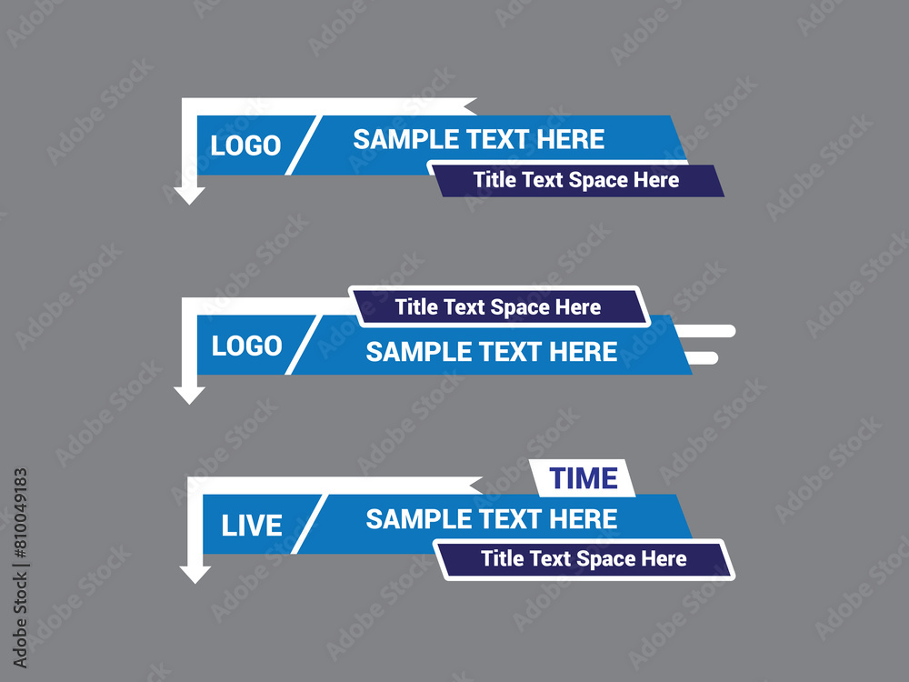 Vector Lower Third for Television News Bar Design Template, Lower Third News and Video Bars Set Vector Lower Third for Television News Bar Design Template, Lower Third News and Video Bars Set