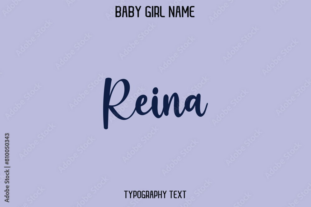 Reina Woman's Name Cursive Hand Drawn Lettering Vector Typography Text Reina Woman's Name Cursive Hand Drawn Lettering Vector Typography Text