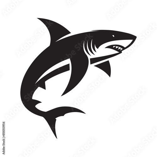 Shark   Shark silhouette   shark black and white  A black and white illustration shark vector logo design