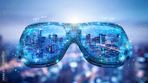 Architect designs buildings, shaping skylines and communities with creativity and innovation with virtual reality sunglass