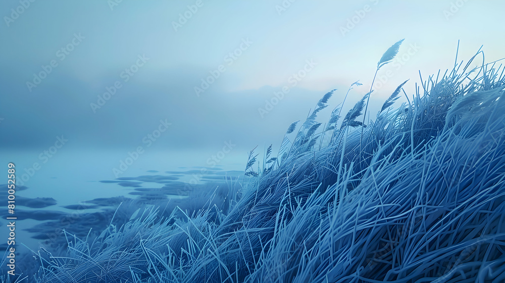 A serene, untouched sea grass bed at dawn, with the early light creating a mystical ambiance and highlighting the textures of the grass A serene, untouched sea grass bed at dawn, with the early light creating a mystical ambiance and highlighting the textures of the grass