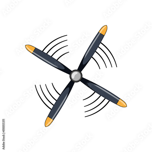 fan propeller cartoon. ocean logo, prop underwater, hull screw fan propeller sign. isolated symbol vector illustration