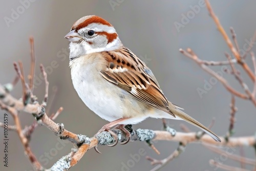 American Tree Sparrow Perched on a Tree. Stunning Nature and Wildlife Photography of Wild Avian photo