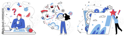 Brainstorming session vector illustration. The intellect is sculptor, carving statues success from marble brainstorming session A brainstorming session is spring where waters creativity