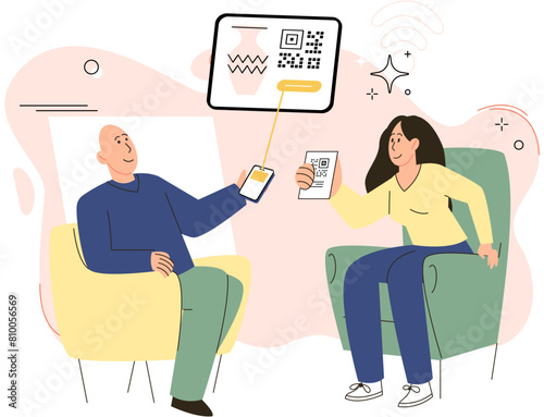 Cashless payment. Vector illustration. Cashless transactions contribute to reducing risk of theft or loss associated with carrying cash Mobile wallets cstore multiple payment methods for added