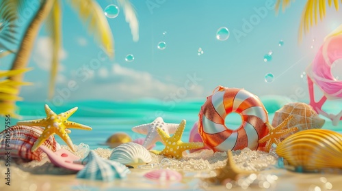 Summer Vacation Fun Holiday Relaxation Break Concept. Summer day background concept. copy space