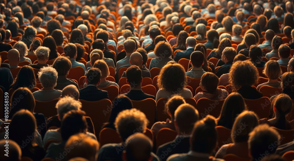Obraz premium A large crowd of people gathered together background, business banner