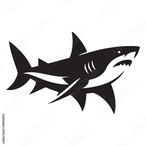 Shark   Shark silhouette   shark black and white  Illustration shark vector of a logo