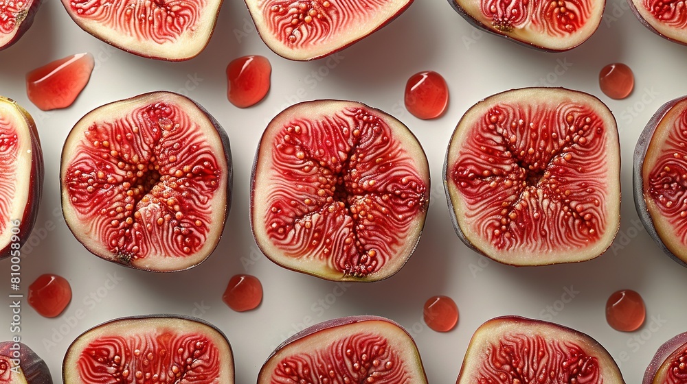   Close-up of multiple figurine slices on a white background, some pieces missing