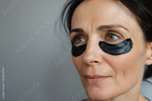 Mature European Woman with Eye Patches, Skincare Focus, AI Created © Ivan