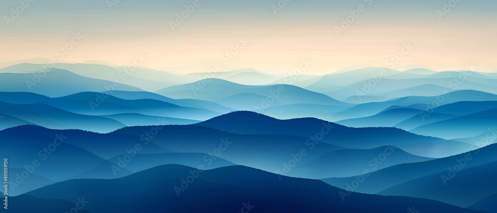 abstract blue background with smooth wavy lines,  Blue abstract background ,Realistic landscape with waves ,Dark blue foggy background, presentation, product presentation